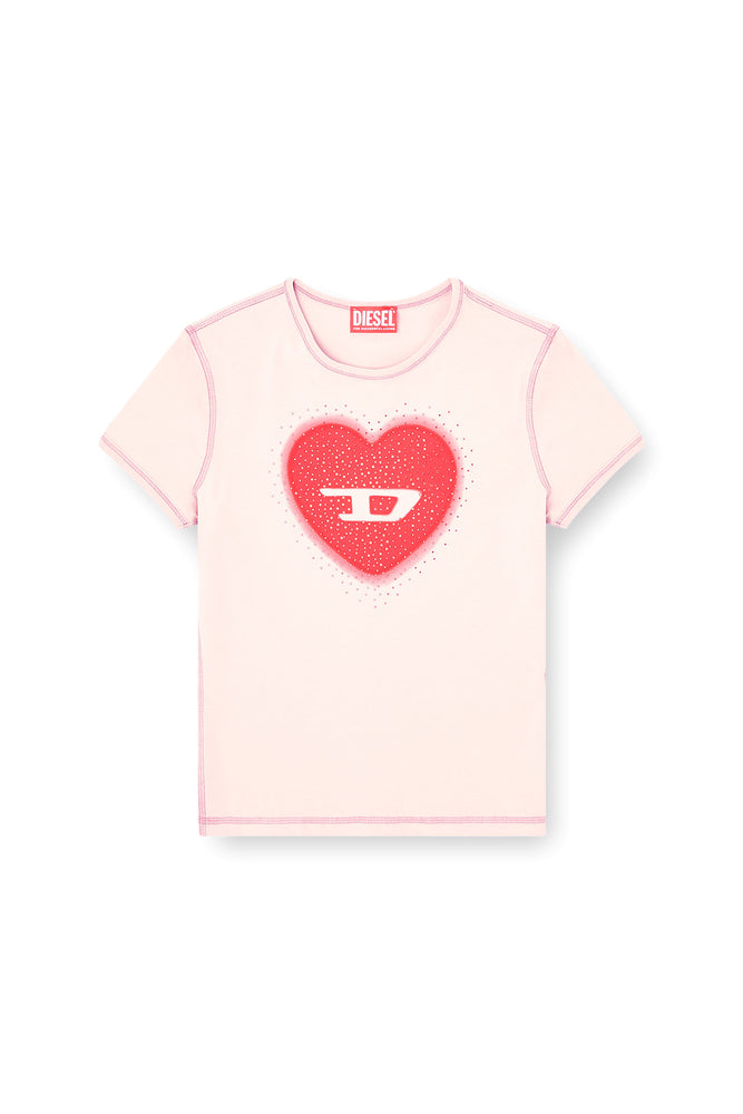 Slim T-shirt with heart print and studs (3)