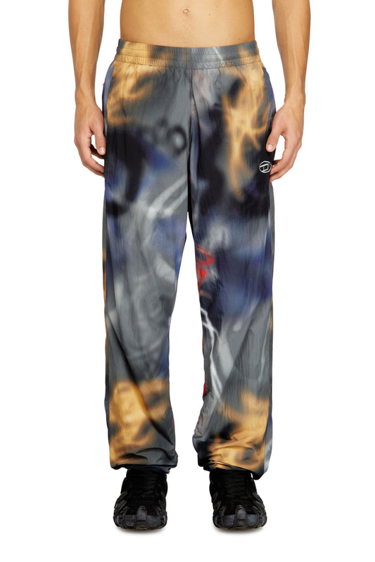 Nylon pants with all-over print