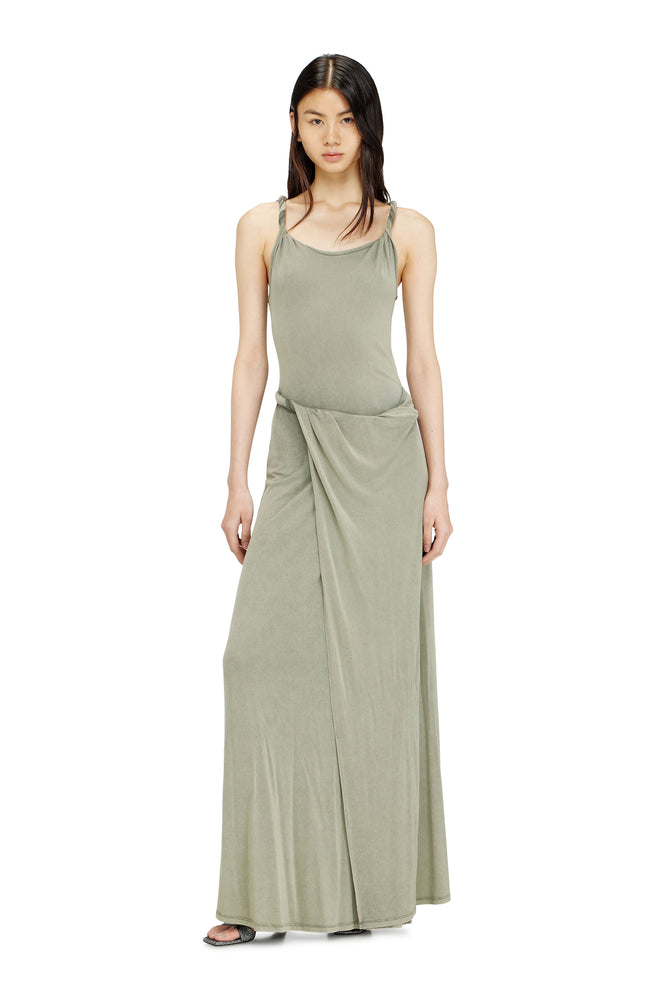 Jersey maxi dress with twisted details