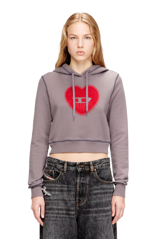 Hoodie with heart print and studs
