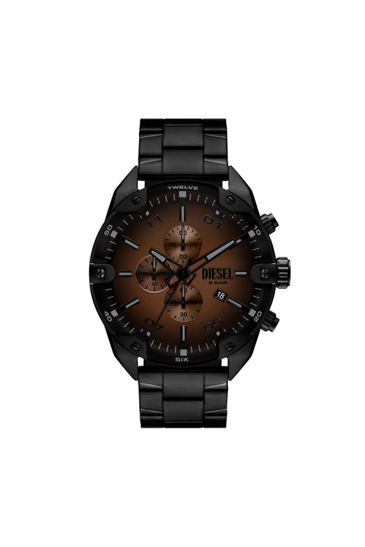 Spiked black stainless steel watch