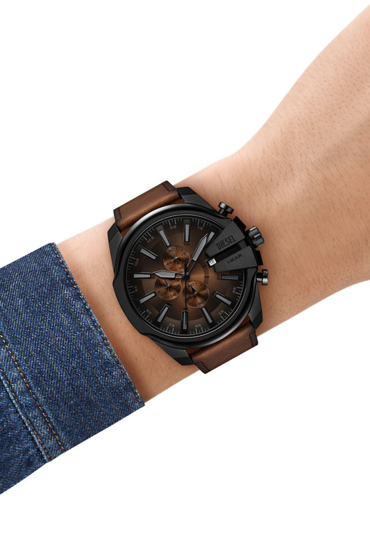 Mega Chief Slim Chronograph Brown Leather Watch (3)
