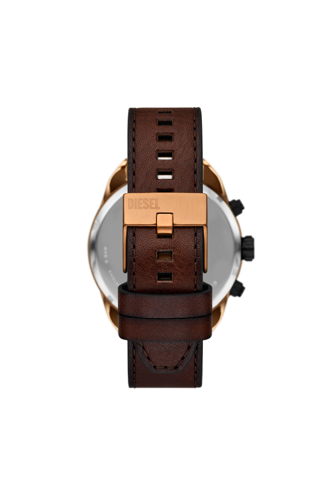 Spiked Chronograph Brown Leather Watch (1)