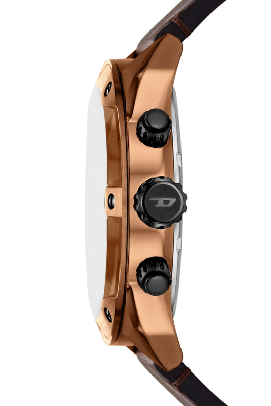 Spiked Chronograph Brown Leather Watch (2)