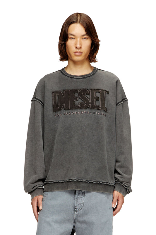 Cotton sweatshirt with appliqué logo