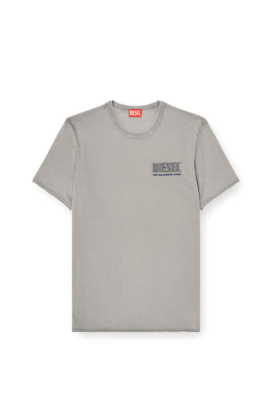 Acid-wash T-shirt with raw edges (3)