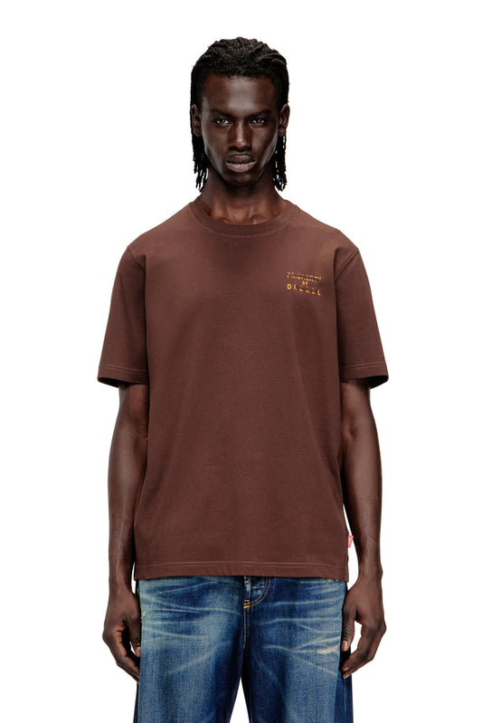 Regular cotton T-shirt with puff print