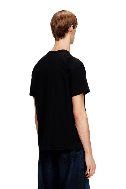 Regular cotton T-shirt with logo embroidery (1)