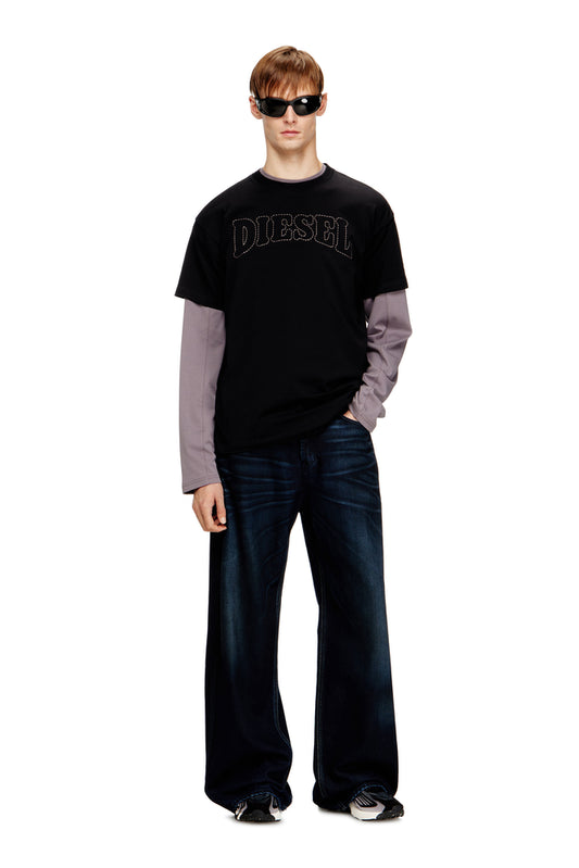 Regular cotton T-shirt with logo embroidery (2)