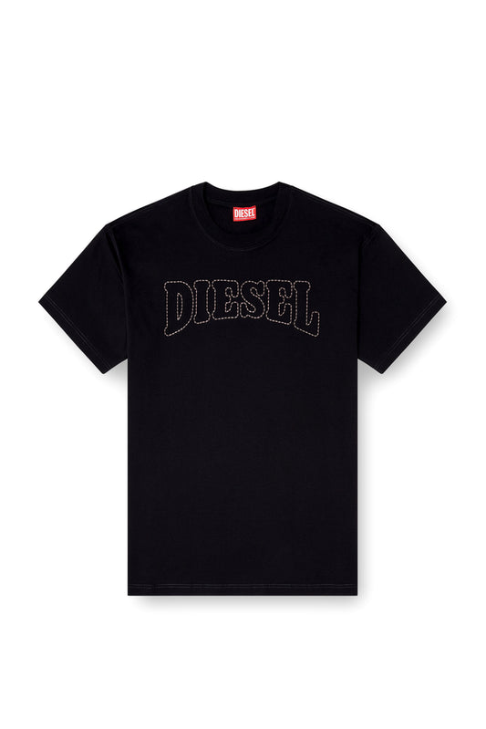 Regular cotton T-shirt with logo embroidery (3)