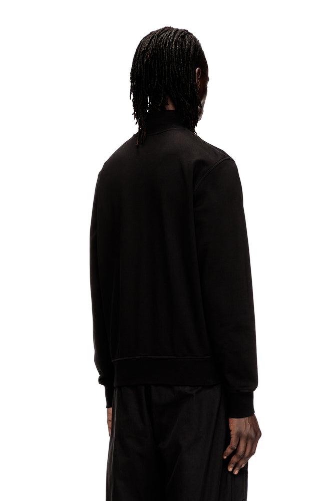 Zipped sweatshirt with metal Diesel plaque (1)