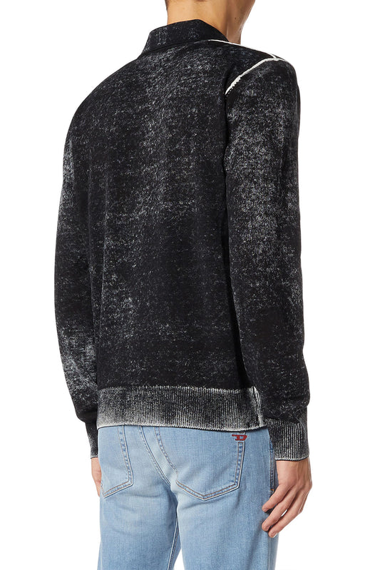 Polo jumper with faded reverse print (3)