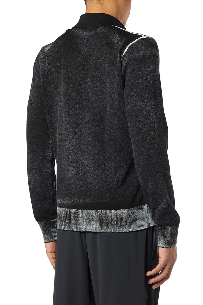 Polo jumper with faded reverse print (1)