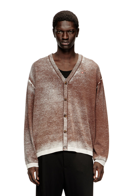 Cardigan with faded reverse print