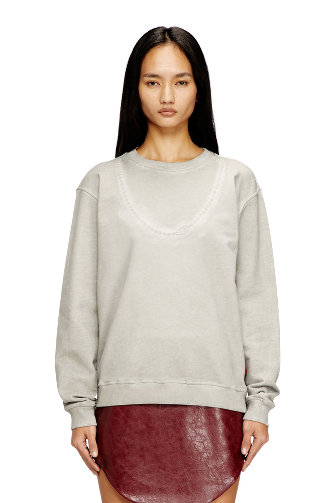 Sweatshirt with embossed Oval D chain motif
