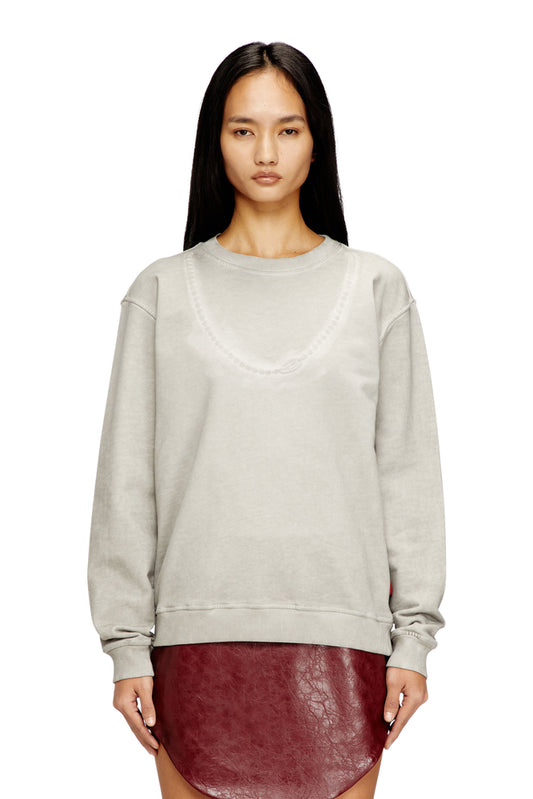 Sweatshirt with embossed Oval D chain motif