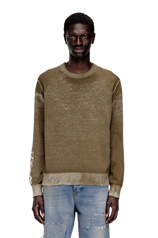 Faded reverse-print jumper with lettering