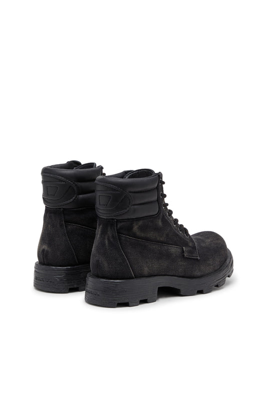 D-Hammer-Combat boots in denim and leather (2)