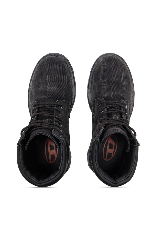 D-Hammer-Combat boots in denim and leather | Diesel Online