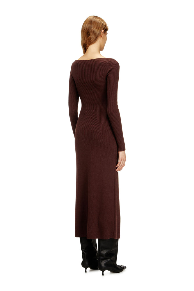 Midi wool dress with inlay (1)