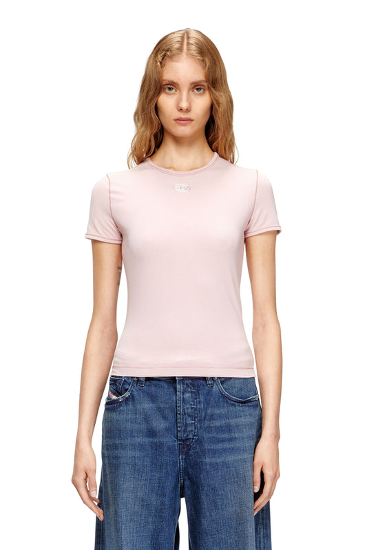 Slim T-shirt with metallic Oval D