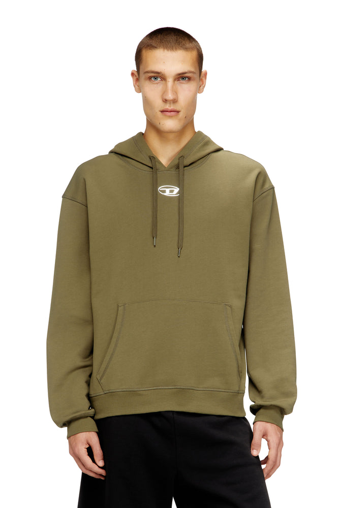Cotton hoodie with metallic Oval D