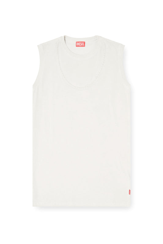 Short cotton dress with embossed chain (4)
