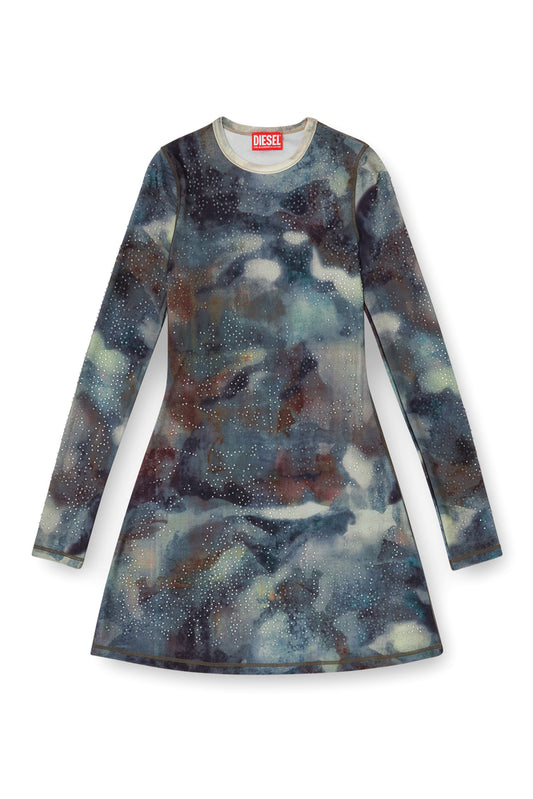 Printed mini dress with crystal details (4)