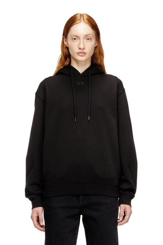 Hoodie in cotton with Oval D logo