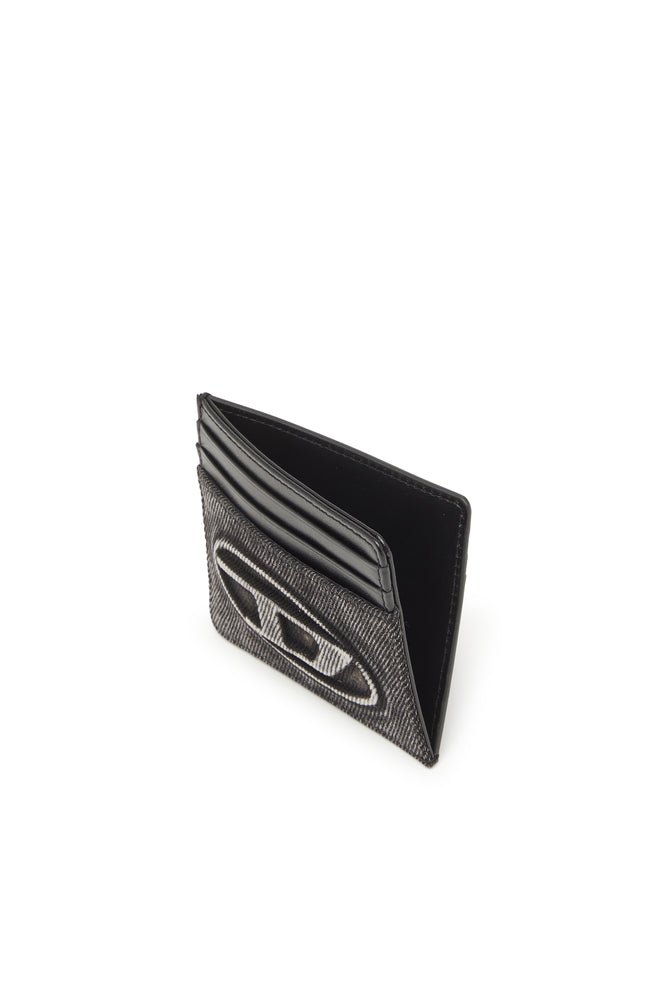 Card holder in washed cotton and leather (2)