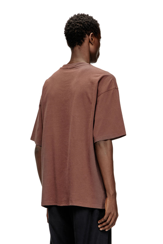 T-shirt with distressed flocked logo (1)
