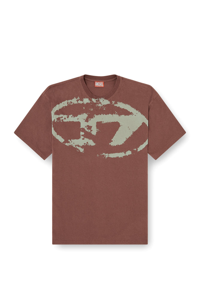 T-shirt with distressed flocked logo (3)