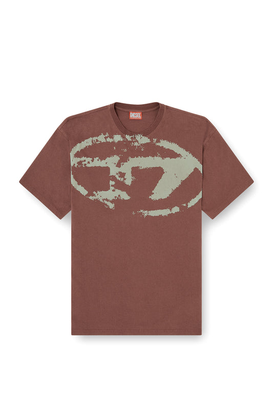 T-shirt with distressed flocked logo (3)