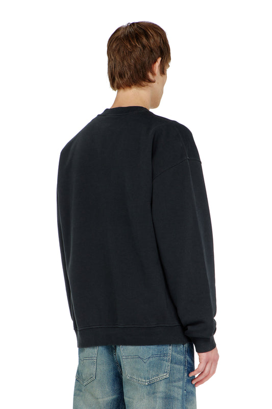 Cotton sweatshirt with flocked Oval D (1)