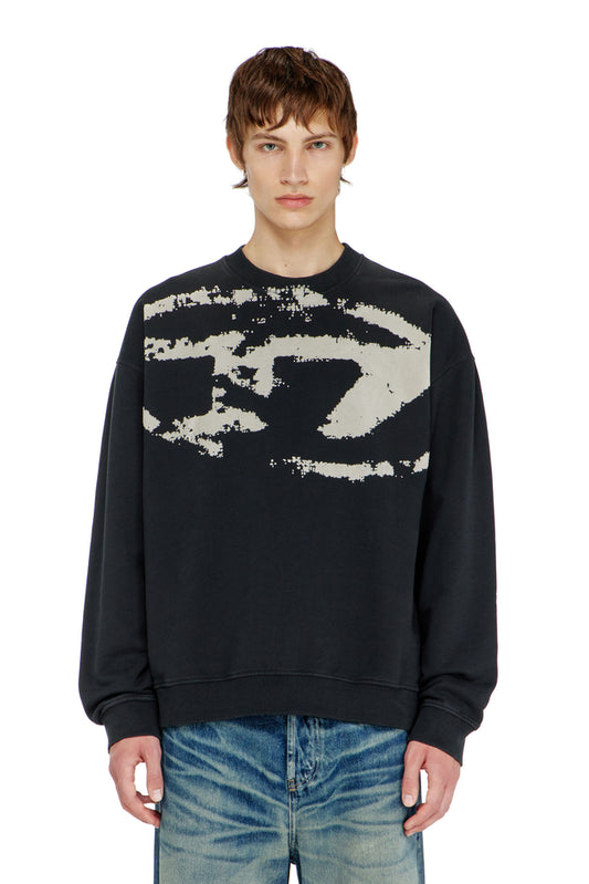 Cotton sweatshirt with flocked Oval D (2)