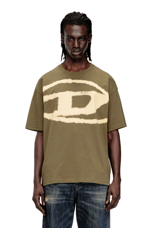 T-shirt with bleached Oval D logo