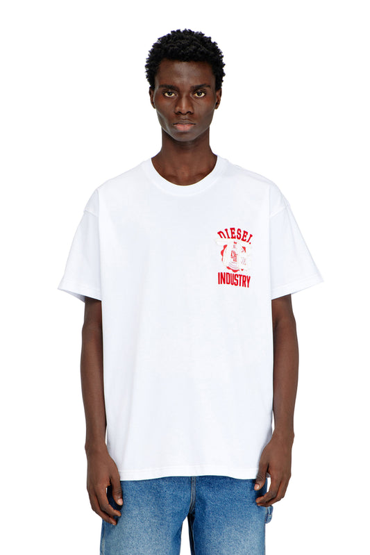 T-shirt with Industry flocked print