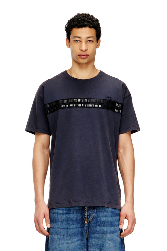 Regular cotton T-shirt with framis bands