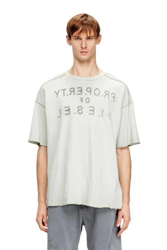 Relaxed cotton T-shirt with front and back print