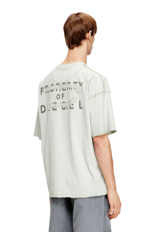 Relaxed cotton T-shirt with front and back print (1)