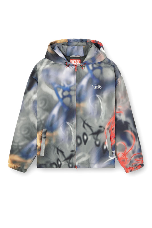 Padded windbreaker with graffiti print (4)