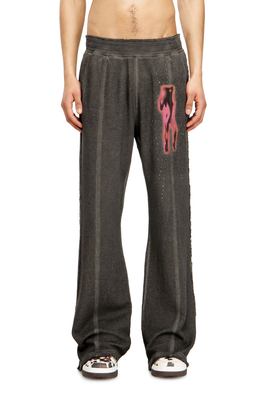 Sweatpants with studs and graphic print
