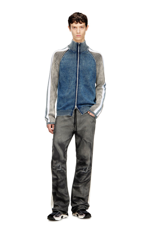 Zip-up cardigan with sporty bands (3)