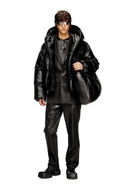 Hooded puffer jacket in coated fabric (3)