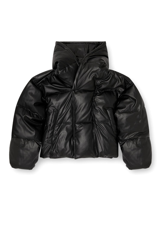 Hooded puffer jacket in coated fabric (4)
