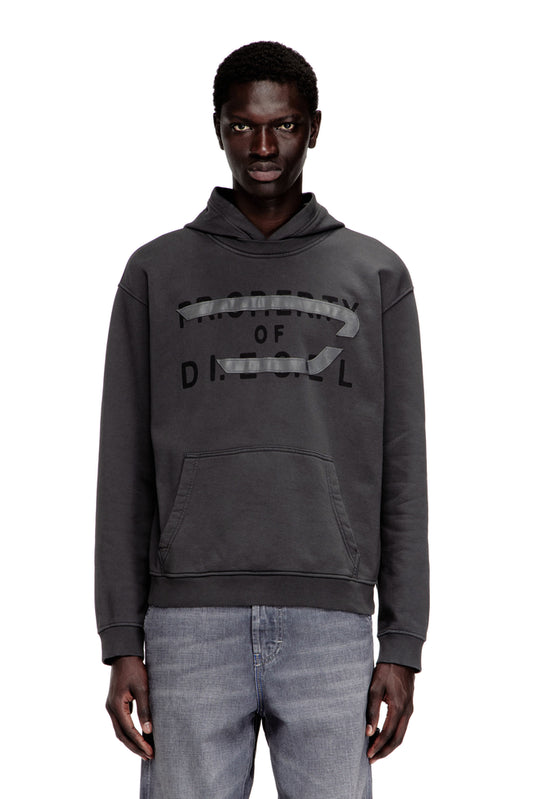 Cotton hoodie with D appliqué