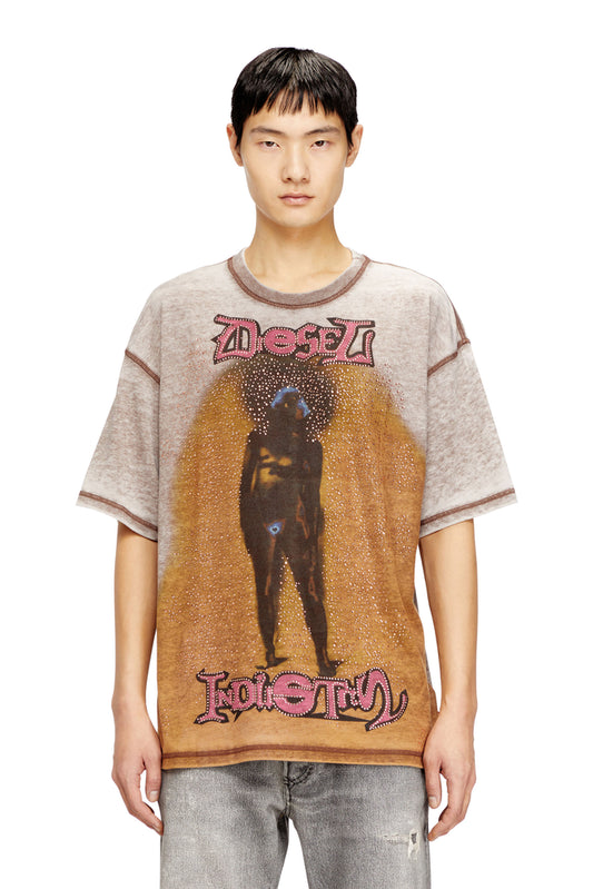 Relaxed T-shirt with print and studs