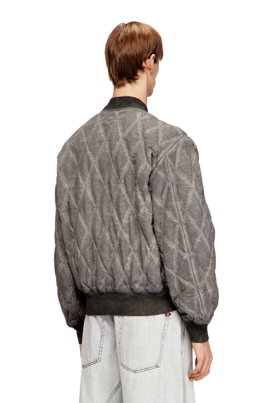 Padded argyle-quilted bomber jacket (1)