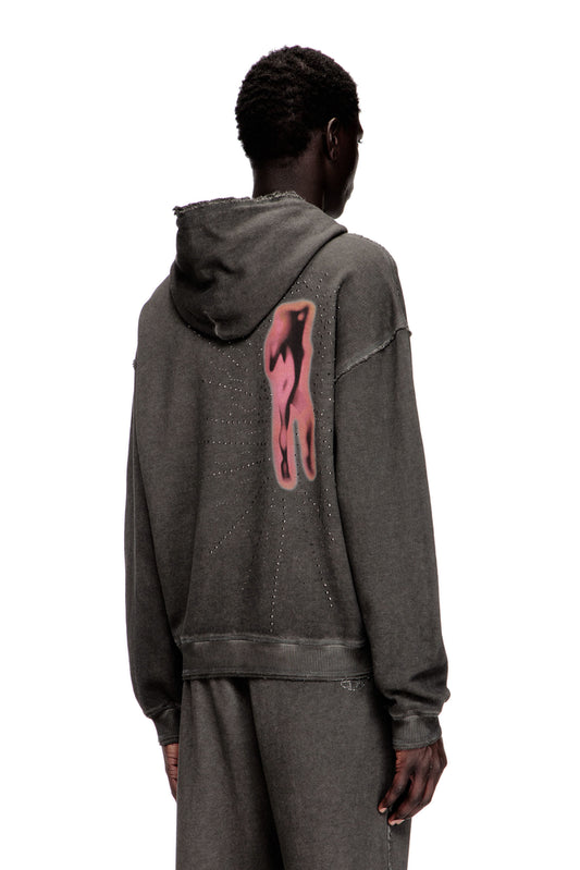 Hoodie with print and studs (1)