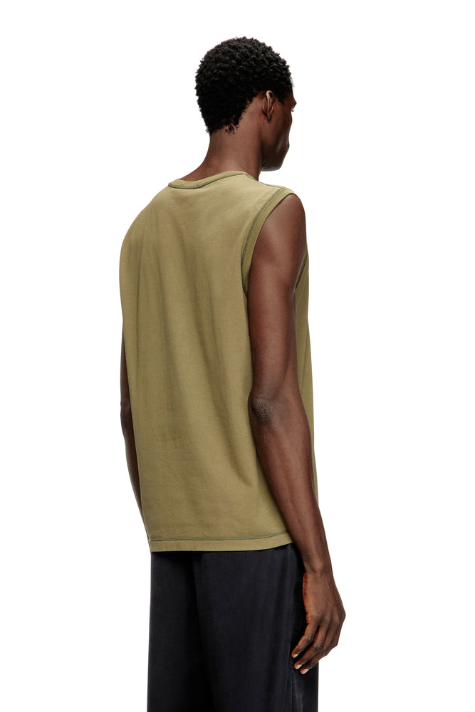 Cotton tank top with metallic Oval D (1)